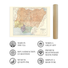 Cargar imagen en el visor de la galería, Digitally Restored and Enhanced 1965 Vintage Nigeria Map - Vintage Administrative Map of Nigeria Wall Art - Old Federal Republic of Nigeria West Africa Map Poster