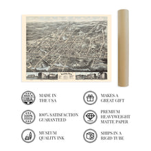 Cargar imagen en el visor de la galería, Digitally Restored and Enhanced 1878 Brockton Massachusetts Map - Old Map of Brockton Massachusetts Wall Art - Brockton Plymouth County MA Map