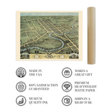 Load image into Gallery viewer, Digitally Restored and Enhanced 1870 Warren Ohio Map Poster - Old Map of Warren Ohio Wall Art - Warren OH Trumbull County Ohio Wall Map History