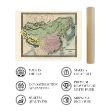 Cargar imagen en el visor de la galería, 1835 Chinese Empire and Japan Map - Vintage Map of China Poster - Historic Chinese Empire Wall Art - Old Map of Japan Poster - Chinese Empire & Japan Wall Map History