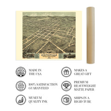 Load image into Gallery viewer, Digitally Restored and Enhanced 1871 Huntsville Alabama Map - Old Huntsville AL Map Wall Art - History Map of Huntsville Madison County Alabama Poster