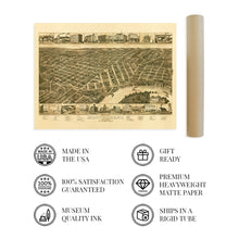 Load image into Gallery viewer, Digitally Restored and Enhanced 1887 Montgomery Alabama Map Poster - Vintage Perspective Map of Montgomery Wall Art - Old Montgomery Alabama Map - Historic Birds Eye View of Montgomery Poster