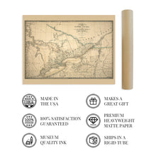 Load image into Gallery viewer, Digitally Restored and Enhanced 1836 Upper Canada Map Poster - Vintage Map of Canada - History Map of Upper Canada Province Settlements & Townships