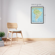 Load image into Gallery viewer, Digitally Restored and Enhanced 2021 South America Map Poster - South America Wall Art - Wall Map of South America Poster - Latin America Map Poster