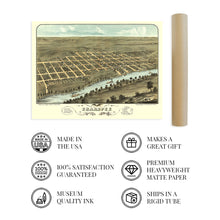 Cargar imagen en el visor de la galería, Digitally Restored and Enhanced 1869 Shakopee Minnesota Map Poster - Shakopee City Map of Scott County Minnesota - History Map of Shakopee Wall Art