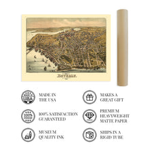 Load image into Gallery viewer, Digitally Restored and Enhanced 1886 Beverly Massachusetts Map - Old Map of Beverly Essex County Massachusetts Wall Art - History Map of Beverly MA Poster