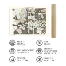 Load image into Gallery viewer, Digitally Restored and Enhanced 1945 Battles and Campaigns: World War II European and African Theater Map - Vintage World War II Map - Old World War 2 Poster - Historic WW2 Map Wall Art