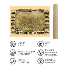 Load image into Gallery viewer, Digitally Restored and Enhanced 1901 San Jose California Map - Vintage Map of San Jose Wall Art - Old Birds Eye View Historic Map of San Jose CA Includes Illustrations of Points of Interest