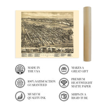Load image into Gallery viewer, 1881 Hoboken New Jersey Map Poster - Old Hoboken NJ Wall Art Map - History Wall Art Map of Hoboken City NJ