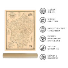 Load image into Gallery viewer, Digitally Restored and Enhanced 1851 Hunterdon County New Jersey Map - Vintage Wall Map of New Jersey Poster - Old Hunterdon County NJ Map Wall Art