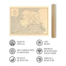 Load image into Gallery viewer, Digitally Restored and Enhanced 1909 Alaska State Map - Vintage Map of Alaska Wall Art Decor - US Geological Survey of State of Alaska Map Poster - Historic Alaska Wall Map - Old Map Alaska