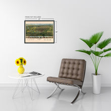 Load image into Gallery viewer, Digitally Restored and Enhanced 1891 Houston Texas Map - Old Houston Texas Wall Art - Bird's-Eye View Map of Houston TX Looking South - Houston City Wall Map with Index to Points of Interest