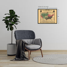 Load image into Gallery viewer, Digitally Restored and Enhanced 1856 United States Political Map - Pre Civil War Map Displaying Free and Slave States and Territory Open to Slavery or Freedom with Statistics - US History Map