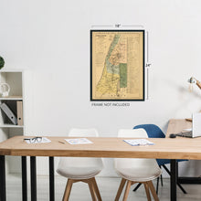 Load image into Gallery viewer, Digitally Restored and Enhanced 1881 The Journeys and Deeds of Jesus Map - Scriptural Index on A New Map of Palestine - Bible Study Map - Biblical Map - Biblical Poster