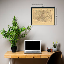 Load image into Gallery viewer, Digitally Restored and Enhanced 1887 Indian Territory Oklahoma Map - Vintage Map of Oklahoma Wall Art - Oklahoma Indian Tribes - Oklahoma State Map - Vintage Oklahoma Map