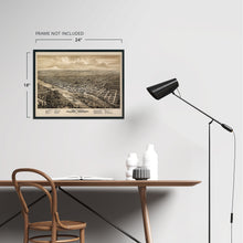 Load image into Gallery viewer, Digitally Restored and Enhanced 1876 Salem Oregon Map Poster - Vintage Map of Salem Oregon Wall Art - Salem Oregon from the West Looking East - Vintage Salem Oregon Map Art - Old Salem Oregon