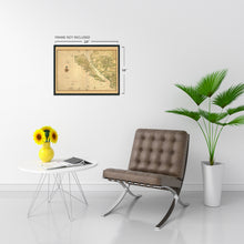 Load image into Gallery viewer, Digitally Restored and Enhanced 1650 California Shown as an Island Map Poster - Vintage Map of California Wall Art History - Old California Map Print