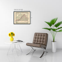 Load image into Gallery viewer, Digitally Restored and Enhanced 1863 Virginia and West Virginia Map - Vintage Map of Virginia Poster and West Virginia Wall Map - Old County Map of Virginia and West Virginia