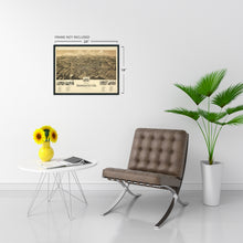 Load image into Gallery viewer, Digitally Restored and Enhanced 1891 Bedford City Map - Vintage Virginia Map Print - Historic Map of Bedford City Wall Art - Old Bedford County Virginia Map - Bird's Eye View of Bedford Virginia Wall Map