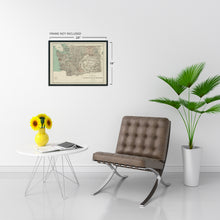 Load image into Gallery viewer, Digitally Restored and Enhanced 1887 Washington Territory Map - Vintage Washington State Map Poster - History Map of Washington Territory Wall Art