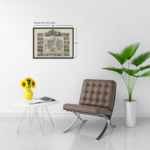 Load image into Gallery viewer, Digitally Restored and Enhanced 1849 Havana Cuba Map Print - Picturesque Map of Havana Cuba Wall Art with House Numbers - History Map of Cuba Poster