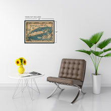 Load image into Gallery viewer, Digitally Restored and Enhanced 1933 Long Island NY Map - Vintage Map of Long Island Wall Art - Old Long Island Sound Map - History Map of New York Poster - Historic State of New York Map Poster