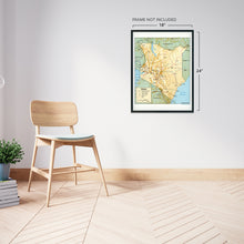 Load image into Gallery viewer, Digitally Restored and Enhanced 1988 Kenya Map Poster - Kenya Wall Map - Map of Kenya Africa