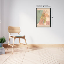 Load image into Gallery viewer, Digitally Restored and Enhanced 1916 Palestine Map in the Time of Christ - Biblical Map of Palestine Poster - Old Bible Timeline Map of Palestine Wall Art
