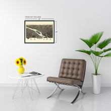 Load image into Gallery viewer, Digitally Restored and Enhanced 1882 Aurora Illinois Map Poster - Vintage Map of Aurora Illinois Wall Art - Chicagoland Map History - Old Bird's Eye View Map of Illinois Chicago Metropolitan Area