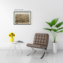 Load image into Gallery viewer, Digitally Restored and Enhanced 1869 Columbia Missouri Map Poster - History Map of Columbia Wall Art - Old Bird's Eye View of Columbia Boone County MO Map