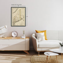 Load image into Gallery viewer, Digitally Restored and Enhanced 1798 Maine State Map - Vintage Map of Maine Wall Art Decor - Map of Maine Poster - Maine Map Showing Counties Civil Subdivisions - Legend in German and English