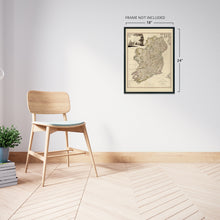 Load image into Gallery viewer, Digitally Restored and Enhanced 1797 Ireland Map Poster - Vintage Map of Ireland Wall Art - History Map of Dublin Ireland - Old Republic of Ireland Map Print - A New Map of Ireland Wall Art