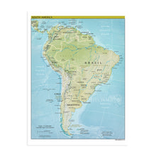 Load image into Gallery viewer, Digitally Restored and Enhanced 2021 South America Map Poster - South America Wall Art - Wall Map of South America Poster - Latin America Map Poster