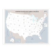 Load image into Gallery viewer, Digitally Restored and Enhanced 2024 Updated United States Electoral College Votes by State Map Poster - Presidential Election Electoral College Poster - US President Electoral Map Poster
