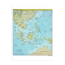 Load image into Gallery viewer, Digitally Restored and Enhanced 2021 Southeast Asia Map - South East Asia Map - SE Asia Map Print - Map of Southeast Asia Poster