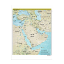 Load image into Gallery viewer, Digitally Restored and Enhanced 2021 Middle East Map Poster - Map of the Middle East Region - Countries of Middle East Poster Print