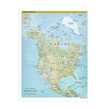 Load image into Gallery viewer, Digitally Restored and Enhanced 2021 North America Map - 18x24 Inch Map of North America Wall Art - Mapa de America - North America Wall Map - Map of North America Poster