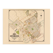 Load image into Gallery viewer, Digitally Restored and Enhanced 1886 San Jose California Map - Vintage San Jose Wall Art - Old San Jose Map - Historic City of San Jose Poster - Restored Map of San Jose CA Showing Drainage Roads Blocks