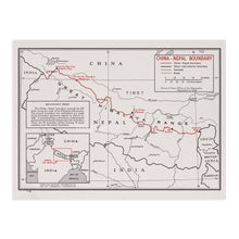Cargar imagen en el visor de la galería, Digitally Restored and Enhanced 1968 China Nepal Boundary Map - Vintage Map of China & Nepal Wall Art - History Map of Tibet - Old China Nepal Map