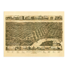 Load image into Gallery viewer, Digitally Restored and Enhanced 1887 Montgomery Alabama Map Poster - Vintage Perspective Map of Montgomery Wall Art - Old Montgomery Alabama Map - Historic Birds Eye View of Montgomery Poster
