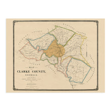 Cargar imagen en el visor de la galería, Digitally Restored and Enhanced 1893 Clarke County Georgia Map - Vintage Map of Georgia Poster - Old Clarke County Map - Restored Georgia Wall Art - Historic Clarke County State of Georgia Wall Map