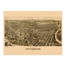 Load image into Gallery viewer, Digitally Restored and Enhanced 1891 Fort Worth Texas Poster Map - Vintage Map of Fort Worth TX Wall Art Decor - Historic Fort Worth Map - Birds Eye View of Old Fort Worth Texas Vintage Map