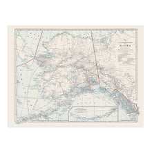 Load image into Gallery viewer, Digitally Restored and Enhanced 1914 Alaska Map Poster - Vintage Map of Alaska Wall Art - Old Juneau Alaska Map Art - State of Alaska Map History