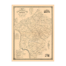 Load image into Gallery viewer, Digitally Restored and Enhanced 1851 Hunterdon County New Jersey Map - Vintage Wall Map of New Jersey Poster - Old Hunterdon County NJ Map Wall Art