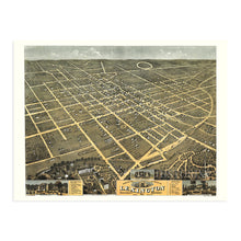 Load image into Gallery viewer, Digitally Restored and Enhanced 1871 Lexington KY Map Poster - Vintage Lexington Kentucky Map - Old Lexington Map - Bird's Eye View of Lexington Fayette County Kentucky Looking South West