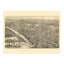 Load image into Gallery viewer, Digitally Restored and Enhanced 1889 Wilkes-Barre Pennsylvania Map - Vintage Wilkes Barre PA Wall Art - Old Wilkes-Barre Map Poster - Historic Bird's Eye View Map of Wilkes Barre Pennsylvania