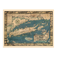 Load image into Gallery viewer, Digitally Restored and Enhanced 1933 Long Island NY Map - Vintage Map of Long Island Wall Art - Old Long Island Sound Map - History Map of New York Poster - Historic State of New York Map Poster