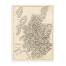 Load image into Gallery viewer, Digitally Restored and Enhanced 1855 Map of Scotland - Vintage Scotland Poster - Historic Map of Edinburgh Scotland - History Map of Glasgow Scotland Wall Art - Old Scotland United Kingdom Map