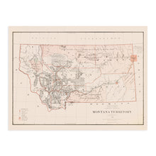 Load image into Gallery viewer, Digitally Restored and Enhanced 1879 Montana State Map - Vintage Map of Montana Wall Art - Old Montana Map Wall Art - Montana Wall Map - Historic Territory Map of Montana Poster