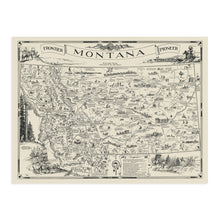 Load image into Gallery viewer, Digitally Restored and Enhanced 1937 Map of Montana - Vintage Montana Poster - Old Billings Montana Map Poster - Historic Helena Montana Wall Art - A One Page History Map of Montana